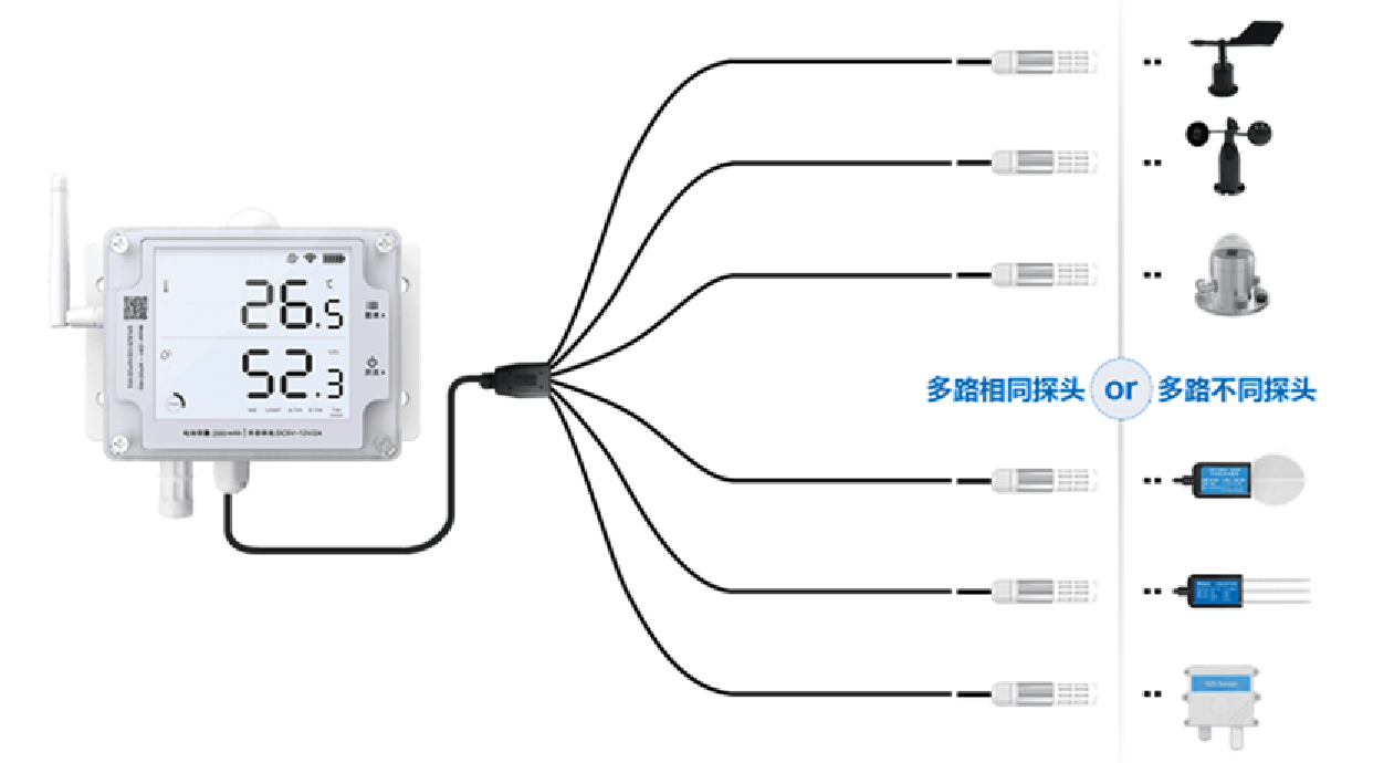 temperature sensor with external probes